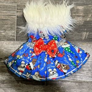 christmas santa dress for dogs or cats handmade couture NEW!